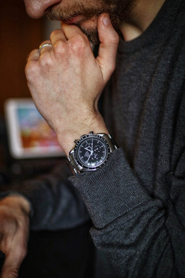 Omega Speedmaster chronograph worn on the wrist