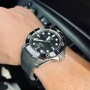 Black sports watch worn on the wrist