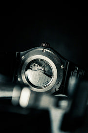 Hublot watch with exhibition case back