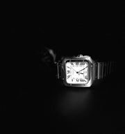 Cartier Santos steel watch with white dial