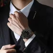Hannah Martin leather business sport watch with sub-dials and Japanese quartz movement